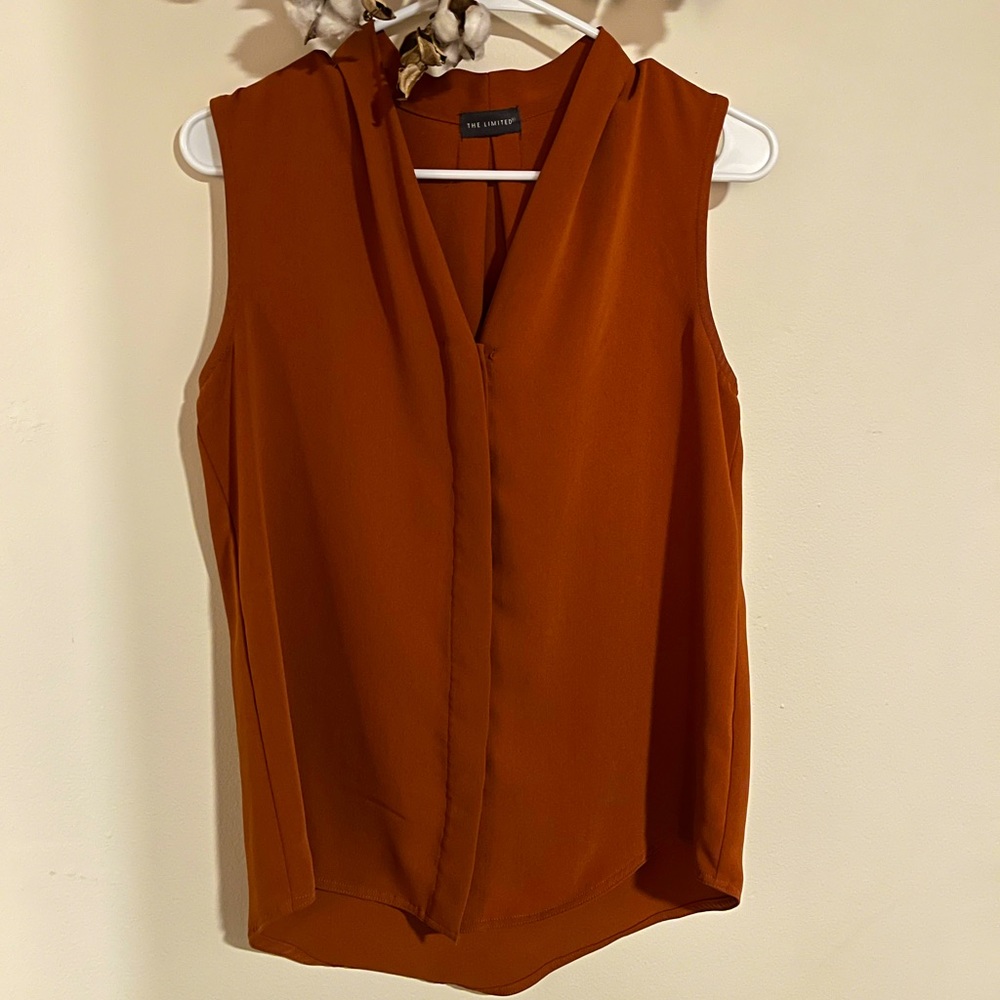 Burnt Orange Sleeveless Blouse